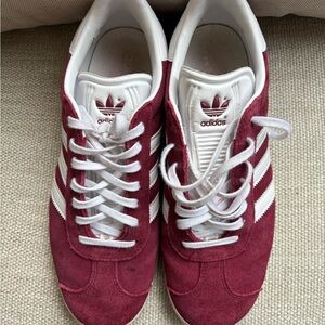 Adidas Gazelle Maroon and White Classic Sneakers